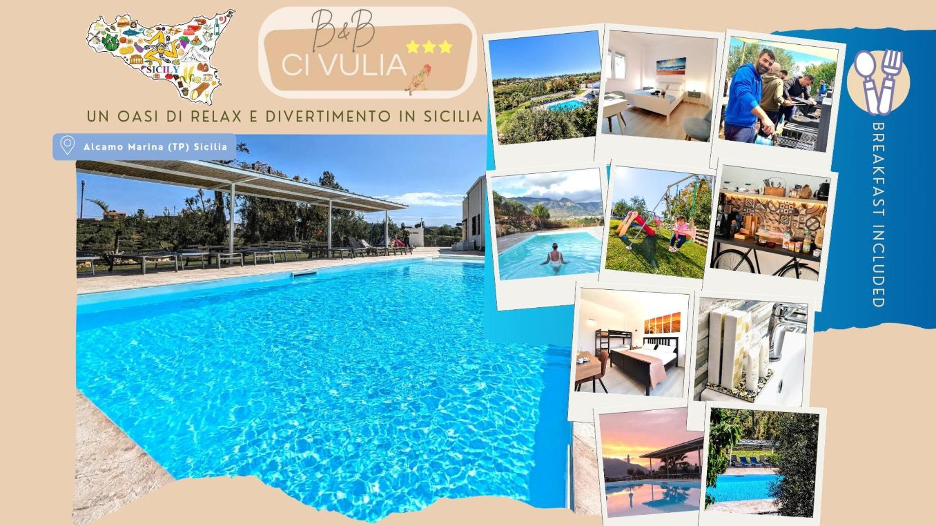 Ci Vulia B&B - Sicilia Sea, Pool, Bbq, Tv, Wi-Fi Alcamo Marina Ngoại thất bức ảnh